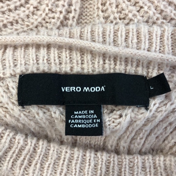 Vero Moda Pink champagne sweater chunky knit SZ L oversized EUC - Picture 6 of 8